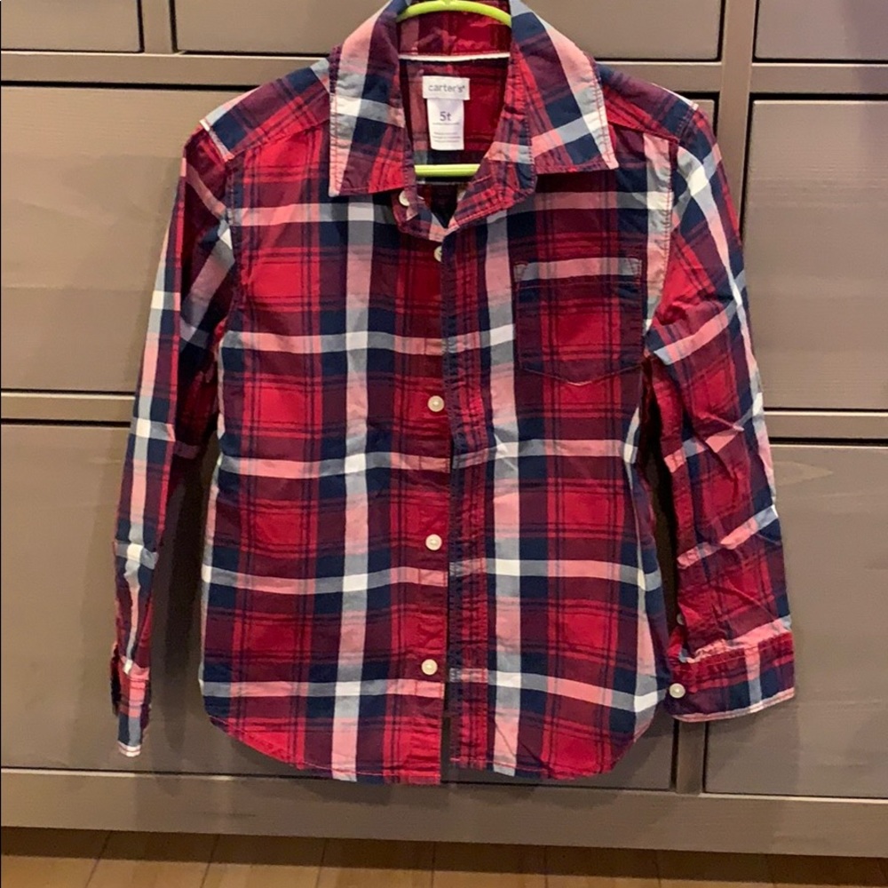Carter’s red and blue plaid longsleeve shirt, 5T